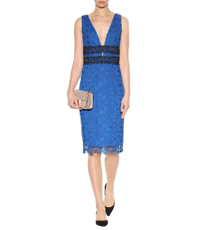 Shop Diane Von Furstenberg Viera Lace Dress In Blue