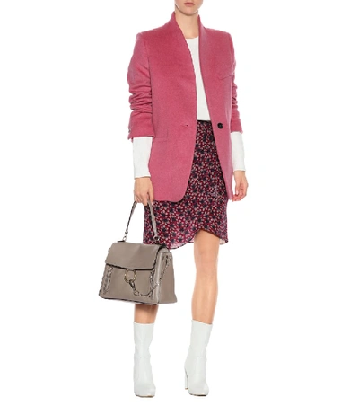 Shop Isabel Marant Livia Printed Silk Miniskirt In Pink
