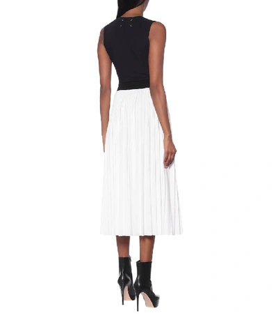 Shop Givenchy Pleated Midi Skirt In White