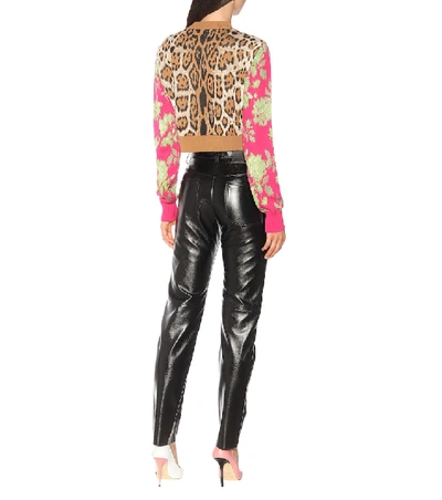 Shop Msgm Faux Leather Skinny Pants In Black