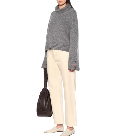 Shop Khaite Marion High-neck Cashmere Sweater In Grey