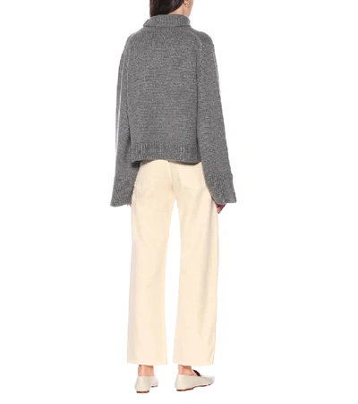 Shop Khaite Marion High-neck Cashmere Sweater In Grey