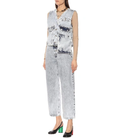 Shop Mm6 Maison Margiela Denim Vest In Blue