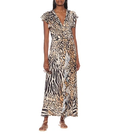 Shop Melissa Odabash Brianna Printed Maxi Wrap Dress In Multicoloured