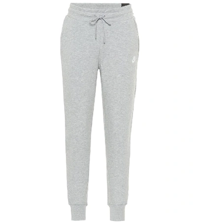 Shop Nike Tech Fleece Cotton-blend Trackpants In Grey