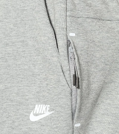 Shop Nike Tech Fleece Cotton-blend Trackpants In Grey