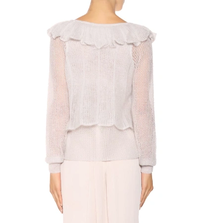 Shop See By Chloé Knitted Mohair-blend Top In White