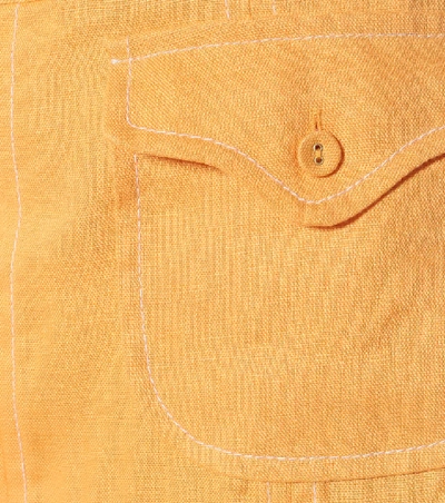 Shop Zimmermann Super Eight Linen Miniskirt In Yellow