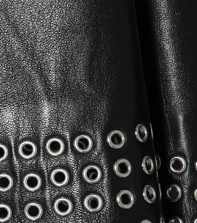 Shop Alaïa Embellished Leather Miniskirt In Black
