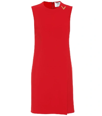 Shop Valentino Stretch Wool Dress In Red