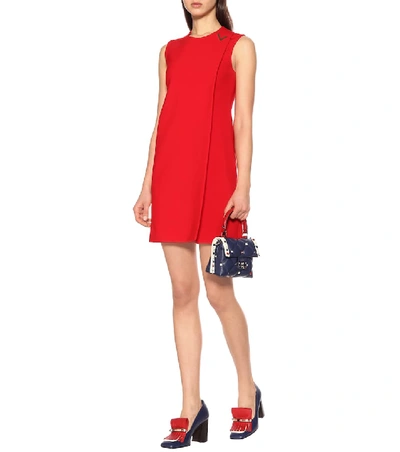 Shop Valentino Stretch Wool Dress In Red