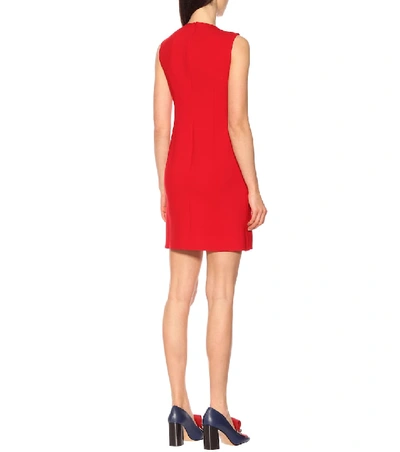 Shop Valentino Stretch Wool Dress In Red