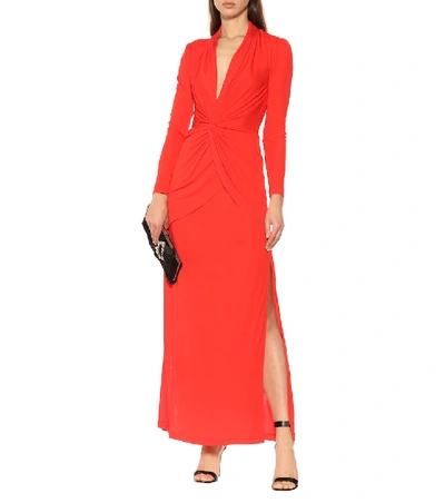 Shop Diane Von Furstenberg Stacia Crêpe Maxi Dress In Red