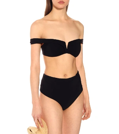 Shop Alexandra Miro Lola High-rise Bikini Bottoms In Black