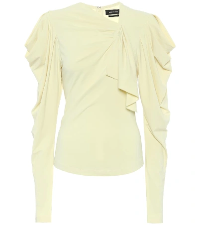 Shop Isabel Marant Gillian Crêpe Top In Yellow