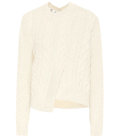 Shop Victoria Beckham Cable-knit Wool Sweater In White