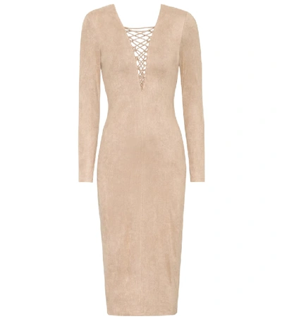 Shop Alexander Wang T Lace-up Dress In Beige