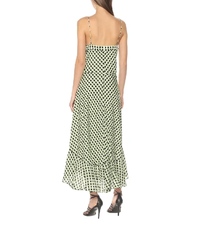 Shop Proenza Schouler Checked Georgette Midi Dress In Green