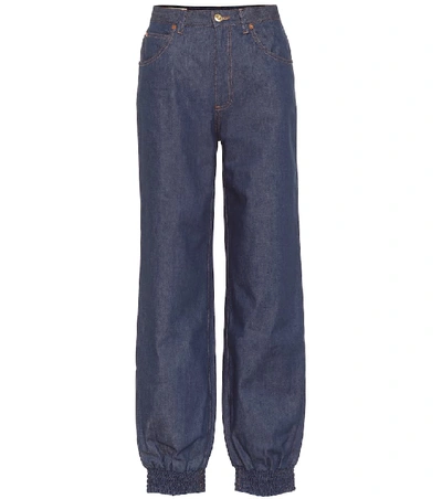 Shop Gucci High-rise Wide-leg Jeans In Blue