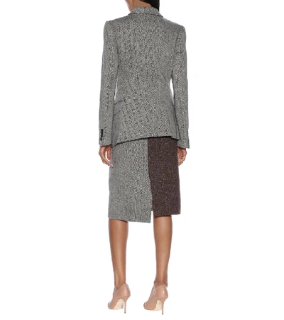 Shop Monse Wool And Silk-blend Tweed Blazer In Brown