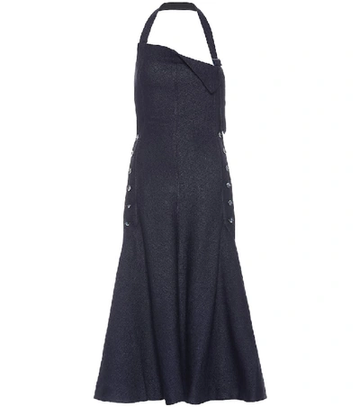 Shop Jacquemus La Robe Tablier Midi Dress In Blue