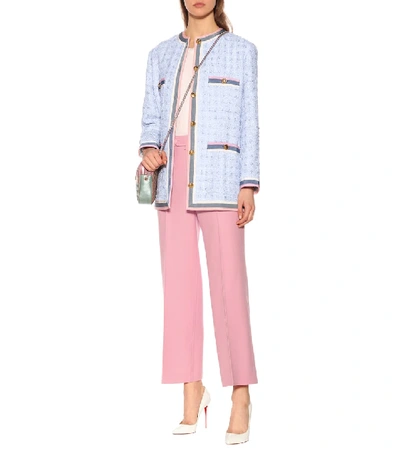 Shop Gucci High-waisted Wool Pants In Pink