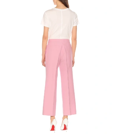 Shop Gucci High-waisted Wool Pants In Pink