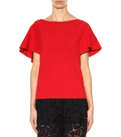 Shop Valentino Jersey Top In Red