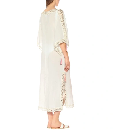 Shop Anna Kosturova Penelope Cotton Kaftan In Beige