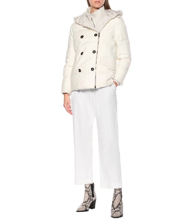 Shop Brunello Cucinelli Wool Down Jacket In White