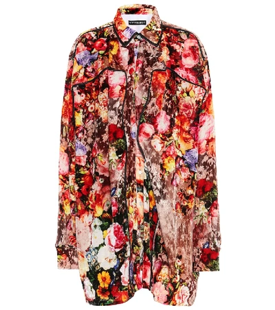 Shop Y/project Floral Velvet Shirt In Multicoloured