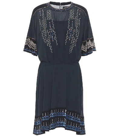 Shop Isabel Marant Camelia Silk-crêpe Dress In Black