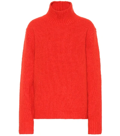 Shop Acne Studios Wool-blend Turtleneck Sweater In Red