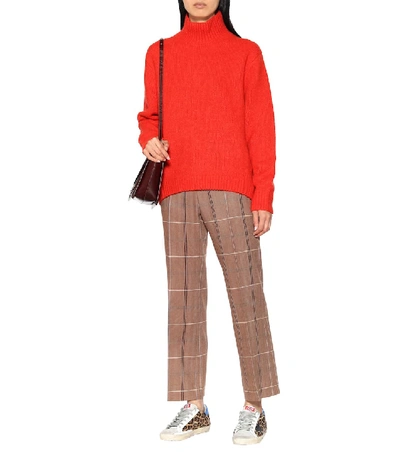 Shop Acne Studios Wool-blend Turtleneck Sweater In Red