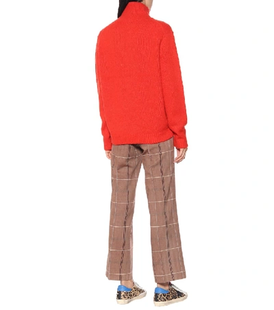 Shop Acne Studios Wool-blend Turtleneck Sweater In Red