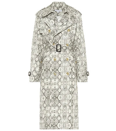 Shop Les Rêveries Snakeskin-print Cotton Trench Coat In Multicoloured