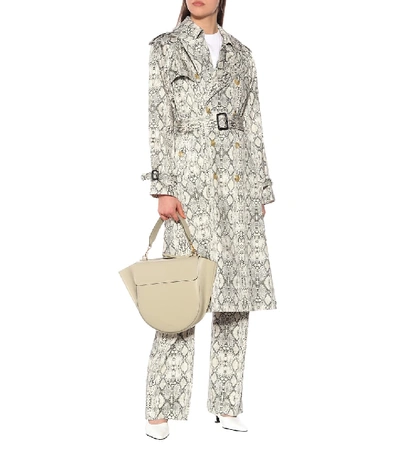 Shop Les Rêveries Snakeskin-print Cotton Trench Coat In Multicoloured
