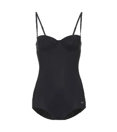 Dolce & Gabbana Lycra One Piece Bathing Suit In Black