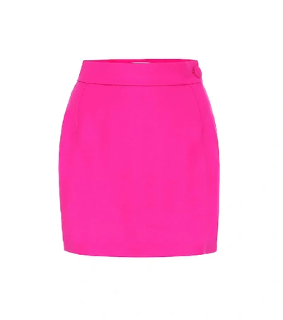 Shop Attico Stretch-wool Miniskirt In Pink