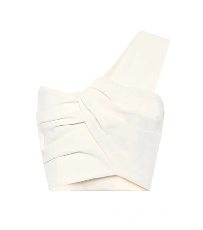 Shop Racil Atlas One-shoulder Crêpe Crop Top In White