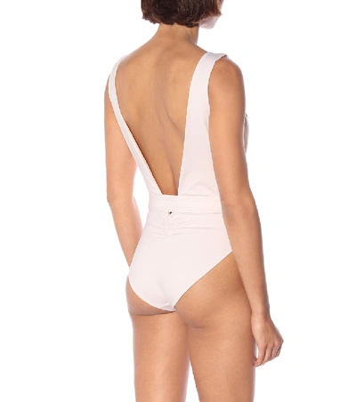 Shop Johanna Ortiz Shadows Belted One-piece Swimsuit In Pink
