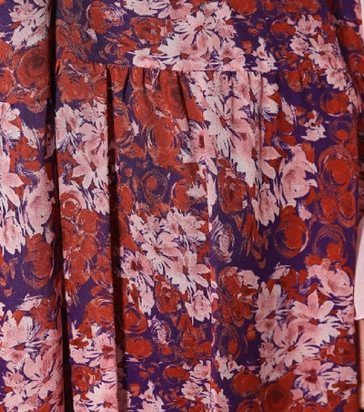 Shop Giambattista Valli Floral-printed Silk Maxi Skirt In Pink