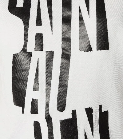 Shop Saint Laurent Printed Cotton T-shirt In White