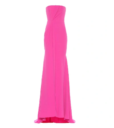 Shop Alex Perry Garnet Crêpe Strapless Gown In Pink