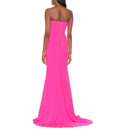 Shop Alex Perry Garnet Crêpe Strapless Gown In Pink