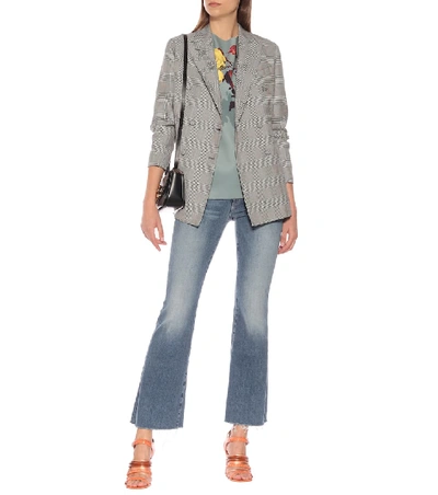 Mother The Weekender Fray High-rise Flared Jeans In Blue