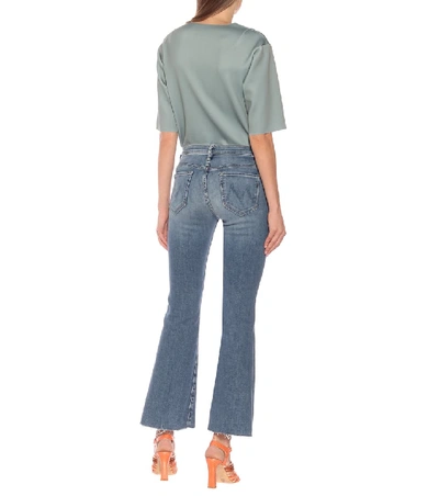 Mother The Weekender Fray High-rise Flared Jeans In Blue