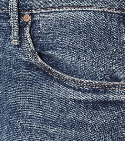 Mother The Weekender Fray High-rise Flared Jeans In Blue
