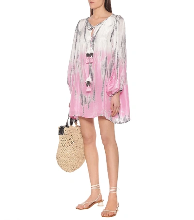 Shop Anna Kosturova Tie-dye Silk Dress In Pink