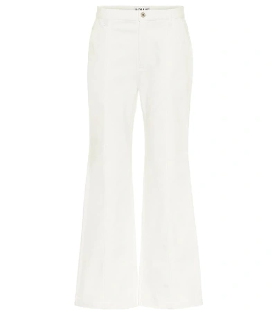 Shop Loewe High-rise Wide-leg Jeans In White